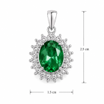 Natural Green Quartz Halo Double Pendant